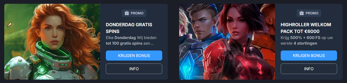 Vaste acties op de site